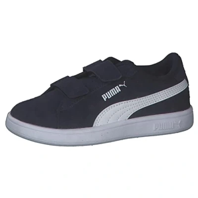 Image of Puma Smash Trainers for kids, Size: 13.5K, Navy/white Leather and textile