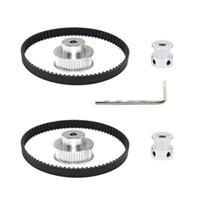 Image of Befenybay 2Kit 2GT Synchronous Wheel 20&amp;36 Teeth 5mm Bore Aluminum Timing Pulley with 2pcs Length 200mm Width 6mm Belt (20 36T 5B 6)