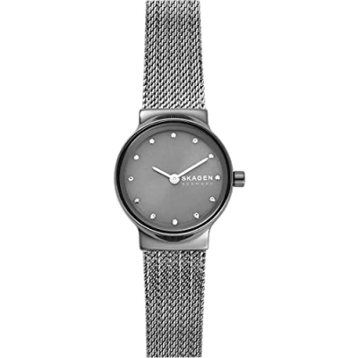 Image of Skagen Watch for Women Freja Lille, Two Hand Movement, 26 mm Charcoal Stainless Steel Case with a Mesh Strap, SKW2700