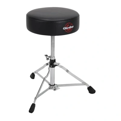 Image of GIBRALTAR Drum Stool 4000 Series, 4608 (Diameter: 33cm, Easy Transport, Height Adjustable, Single Strut Base, &#039;Super Foot&#039; Rubber Feet, stability, comfortable)