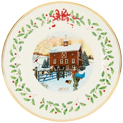 Image of Lenox 887099 2019 Holiday Barn Scene Plate