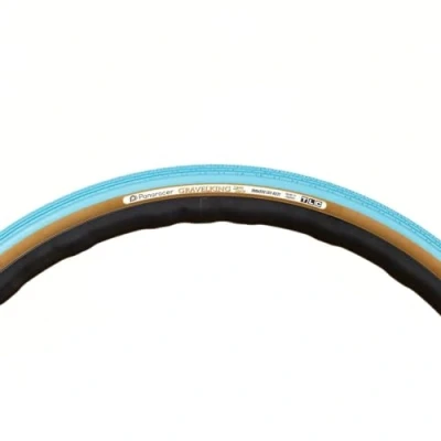Image of Panaracer Gravel King Semi Slick Colour Edition TLC Tyre: Turquoise Blue/Brown 700x43c