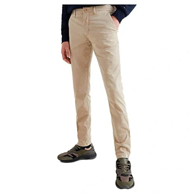 Image of Tommy Hilfiger Men Bleecker TH Flex Satin GMD Trousers Chino, Beige (Beige), 28W / 28L