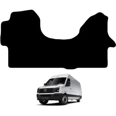 Image of Carsio Carpet Van Cab Mats For VW Crafter 2006 to 2018 Tailored Fit Floor Mat Set Complete Accessory Black Custom Fitted All Weather, Anti Slip Backing &amp; Trim