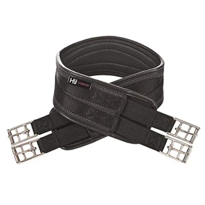 Image of Hy PVC Waffle Girths Elasticated Both Ends 58&quot; Black