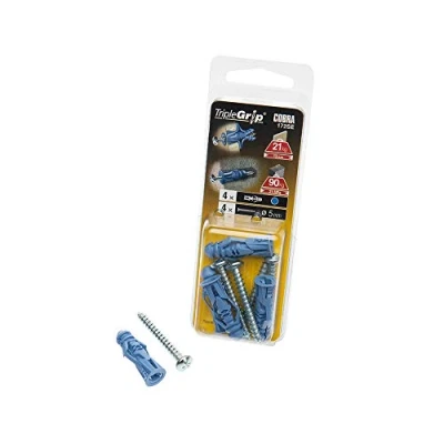 Image of Cobra 5mm TripleGrip Universal Plasterboard Wall Fixing (4 Pack)