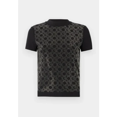 Image of Guess MOCK NECK Print Tshirt Jet black, Women&#039;s, Size: Small, black