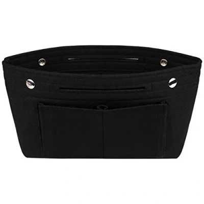Image of Felt Handbag Organiser Multi Pocket Insert Tidy Purse Cosmetic Storage Bag for Women Black