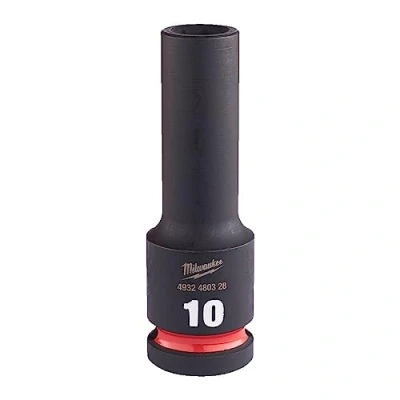 Image of Milwaukee Shockwave Socket 1/2 Hex Long 10mm 4932480328