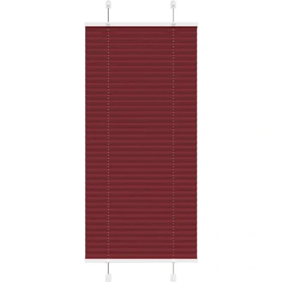 Image of vidaXL Pleated Blind Bordeaux Red 65x150 cm Fabric Width 64.4 Polyester