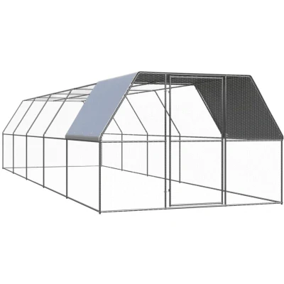 Image of vidaXL Outdoor Chicken Cage 3x10x2 m Galvanised Steel