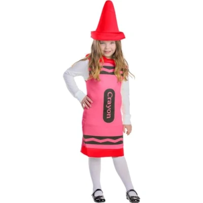 Image of Dress Up America Kids Crayon Costume Red for Girls and Boys Great Role Play Set