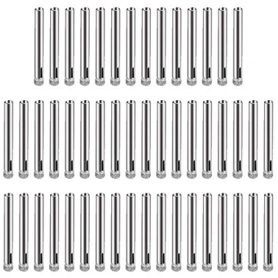 Image of Haude 50Pcs Diamond Coated Drill Bit Set 6mm Tipped Hole Saw for Tile, Glass, Ceramics, Porcelain, Marble
