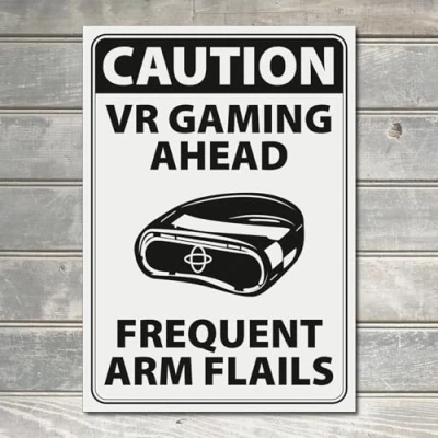 Image of VR Gaming Sign Kid Room Gift Game Gamer Virtual Reality Metal Plaque