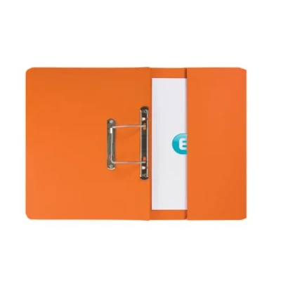 Image of ELBA Strongline Spring Pocket Files, 36mm Capacity Foolscap Orange Pack of 25