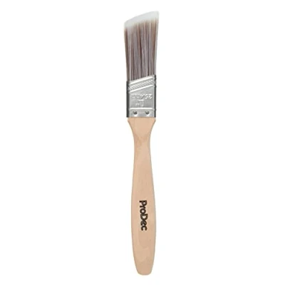 Image of ProDec 1 inch Premier Trade Professional Synthetic Long Handle Cutting In Paint Brush for Sharp Edge Lines Painting with Emulsion, Gloss, Satin Paints on Walls, Ceilings, Wood and Metal, 1&quot; 25mm