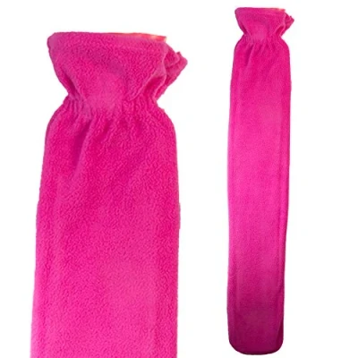 Image of Long Hot Water Bottle With Fleece Cover