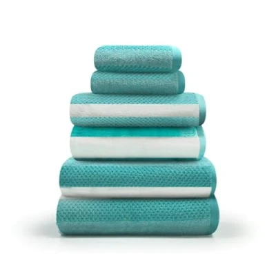 Image of GC GAVENO CAVAILIA Luxury Hand Towels 2 Pack Highly Water Absorbent Fingertip Towel Washcloth Easycare 100% Cotton Stripe (50x80 CM) Gym, Spa Thick Cloths Aqua