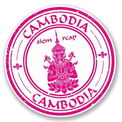 Image of 2 x 10cm Cambodia Vinyl Sticker Decal Car Bike Laptop Travel Luggage Tag #5854 (10cm 10cm)