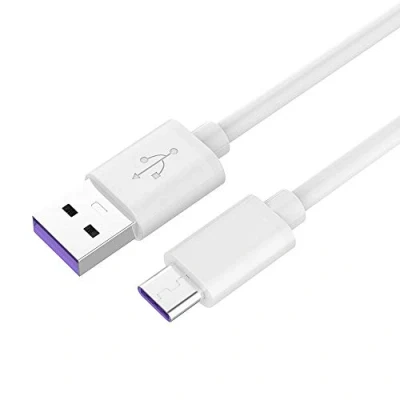 Image of PremiumCord Fast Charging Cable, USB C 1 m, Super 5A, 3.1 Type Male to 2.0 Male, and Data Cable Suitable for Devices, White, m