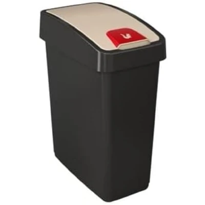 Image of keeeper Premium Waste Bin with Flip Lid, Soft Touch, 25 Litre, Magne, Graphite Grey