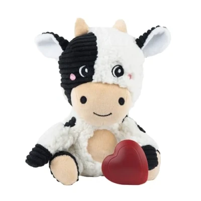 Image of Webbox Colby the Cuddle Cow Plush &amp; Super Soft Dog Toy with Heartbeat for Separation Anxiety