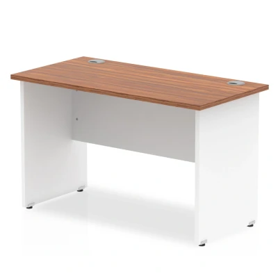 Image of Impulse Panel End 1200/600 Rectangle Desk Walnut Top White TT000085