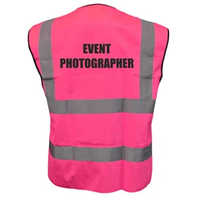 Image of PINK Hi Vis Vest EVENT PHOTOGRAPHER Waistcoat Safety XXX Large