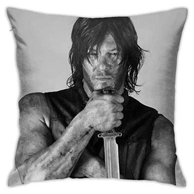 Image of Norman Reedus Pillow Covers Daryl Dixon Double Sided Printing Cases Dorm Decor for Living Room Bedroom 45x45cm(18x18 &#039;&#039;), White 45cmx45cm