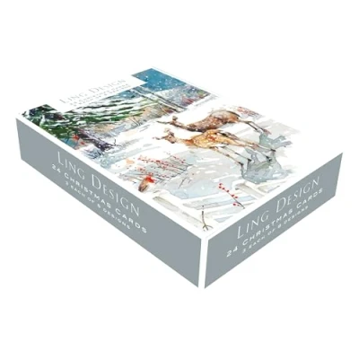 Image of Box of 24 Snowy Christmas Festive Assorted Cards Xmas Card Boxes XBVB2023T