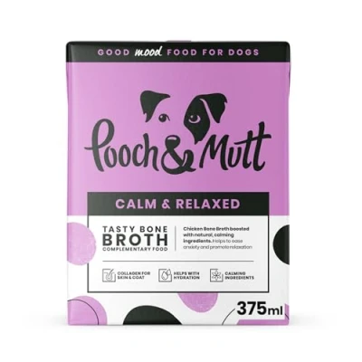 Image of Pooch &amp; Mutt Calm and Relaxed Chicken Bone Broth for Dogs, 375ml