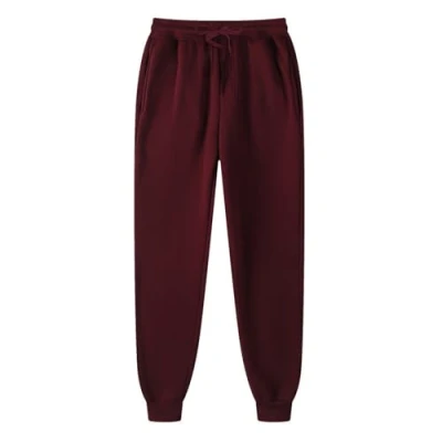 Image of Womens Joggers Pants Elastic Waisted Sweatpant with Pockets Casual Active Workout Running Sports Trousers Ladies Jogging UK Drawstring Tracksuit Bottoms Brown M
