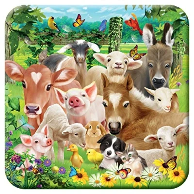 Image of 3D LiveLife Cork Coaster Baby Farm Animals from Deluxebase. Lenticular Animal Coaster. Non slip drinks mat with original artwork licensed renowned artist, Michael Searle