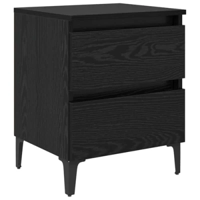 Image of vidaXL Bed Cabinet Black Oak 40x35x50 cm Engineered Wood