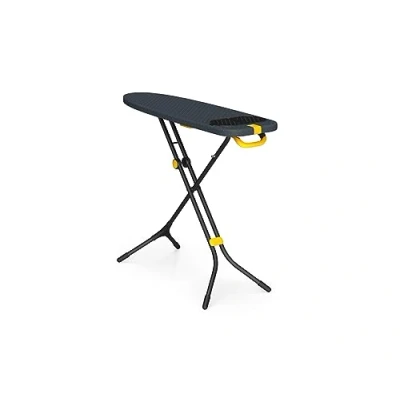 Image of Joseph Glide Plus Ironing Board 110 x 33cm with Compact Adjustable Legs and Integrated Heat Resistant Steam Iron Rest, Anti drip super absorbent Cotton cover, Black/Blue
