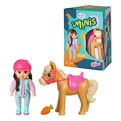 Image of BABY born Minis Playset Horse Club Set with Kim 906149 7cm Doll Exclusive Accessories and Moveable Body for Realistic Play Suitable Kids From 3+ Years