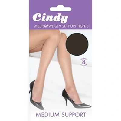 Image of Cindy Womens/Ladies Mediumweight Support Tights (1 Pair) (Large (5ft6 5ft10)) (Barely Black)