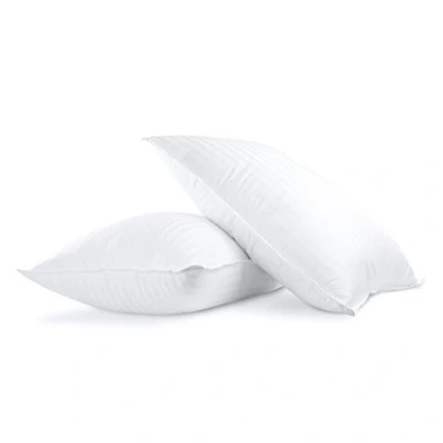 Image of EGYPTO Duck Feather And Down Pillow Pair Medium Soft Support Anti Dust Mite With 100% Cotton Proof Cover