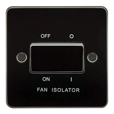 Image of KnightsBridge Flat Plate 10AX 3 Pole Fan Isolator Switch Gunmetal