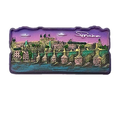 Image of 3D Charles Bridge Vltava Praha Czech Republic Fridge Magnet Travel Souvenir Gift,Home &amp; Kitchen Decoration sticker,Prague Refrigerator