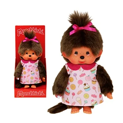 Image of Bandai Monchhichi Soft Toy Pop &amp; Candy 80s Iconic Plush 20 cm for Children and Adults SE233861