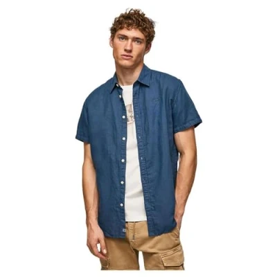 Image of Pepe Jeans Men&#039;s Parker Short Shirt, Blue (Jarman), M