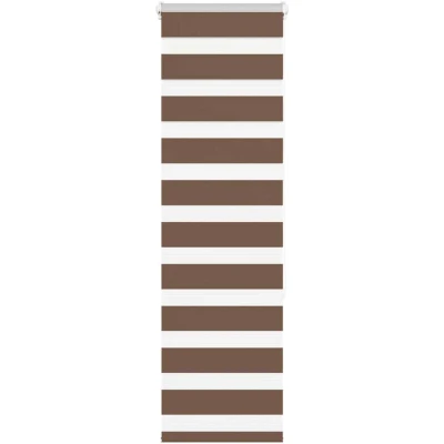 Image of vidaXL Zebra Blind Brown 50x150 cm Fabric Width 45.9 Polyester