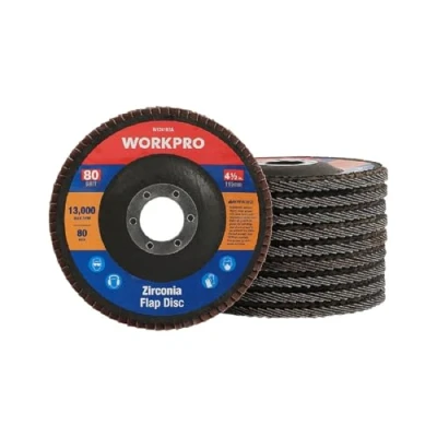 Image of WORKPRO 10 x Abrasive Discs, Blade Discs ø115 mm, 80 Grit for Angle Grinders Stainless Steel, Metal/Steel and Wood