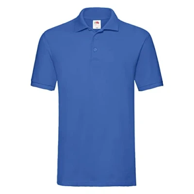 Image of Fruit of the Loom Men&#039;s Premium Short Sleeve Polo Shirt, Royal, XX Large