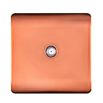 Image of Trendi 1 Gang Screwless Television Satellite Socket in Copper
