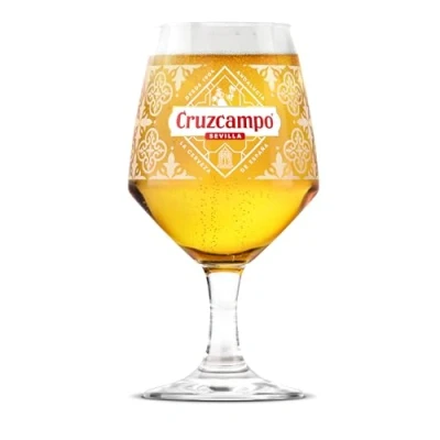 Image of Roxley Cruzcampo Pint Glasses X1 Original Beer Lager Glass Also Comes with Branded Mats