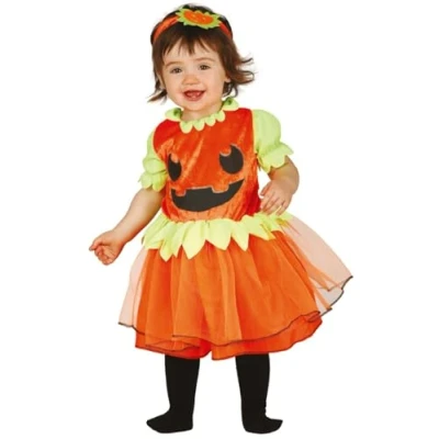 Image of Forever Young Girls Pumpkin Dress and Headband Baby Toddler Costume Halloween Fancy (2 3 Years)