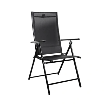 Image of Samuel ALEXANDER Outdoor Garden Patio Multi Position Reclining Folding Chair in Black