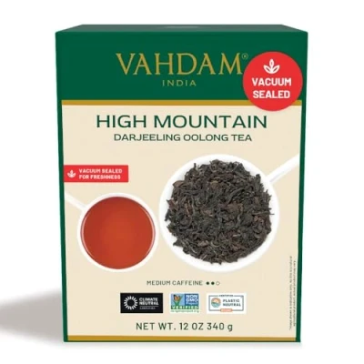 Image of VAHDAM, High Mountain Oolong Tea Leaves From Himalayas 340g (170+ Cups) Elevation Grown Vacuum Sealed Brew Hot, Iced Or Kombucha Loose Leaf